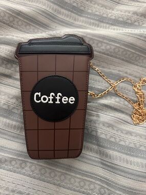 Coffee Cup Crossbody Bag in Brown and Black